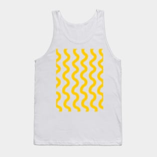 Yellow vertical curly wavy lines pattern Tank Top